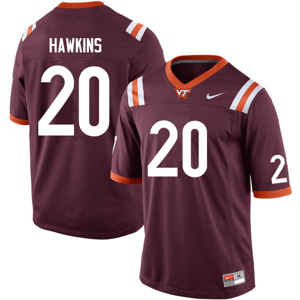 Men #20 Ny'Quee Hawkins Virginia Tech Hokies College Football Jerseys Sale-Maroon - Click Image to Close